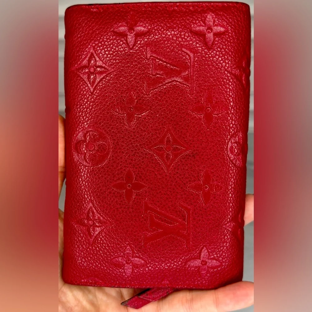 Louis Vuitton Curieuse Red Monogram Empreinte Leather Compact Wallet